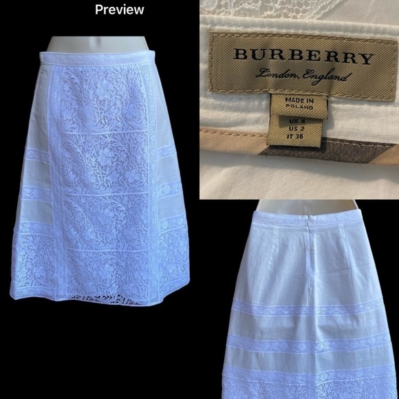 Burberry Lace Lined Skirt size 2 - Picture 1 of 10